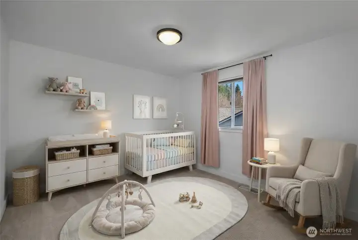 Virtually staged 3rd bedroom.