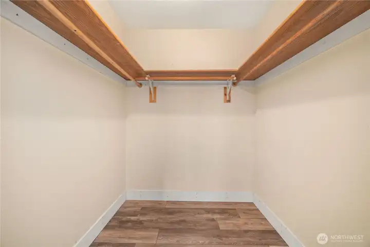 Spacious primary walk in closet