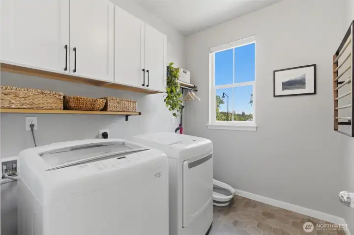 Upper level laundry room