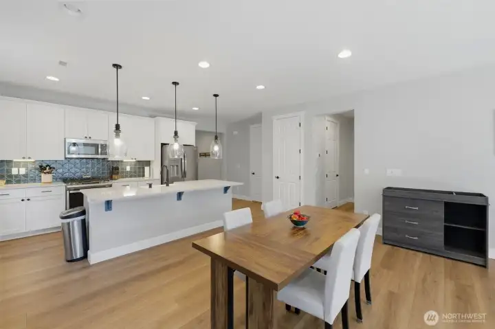 Casual elegance. Whether you’re setting up a morning coffee nook or a formal dinner, this flexible space adapts to your lifestyle perfectly.