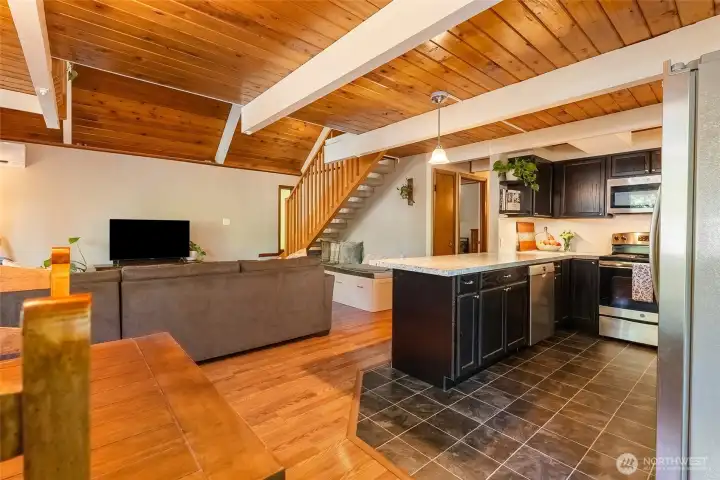Open concept kitchen and living space
