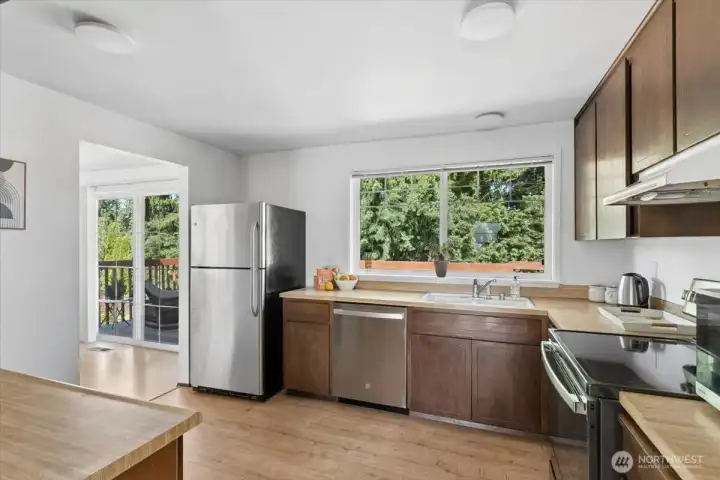 Kitchen with stainless steel appliances Kitchen with stainless steel appliances