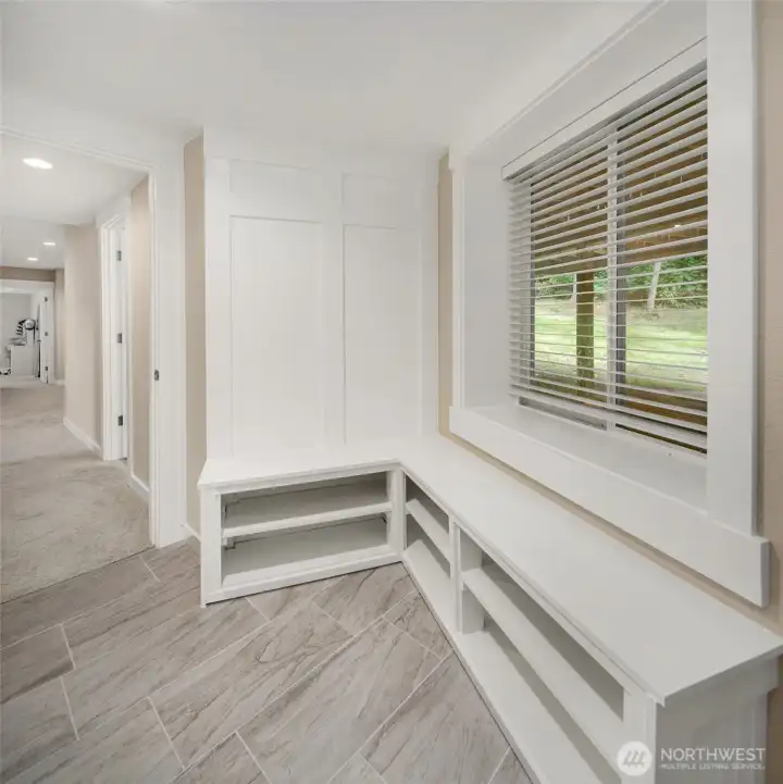 Mud room off the garage