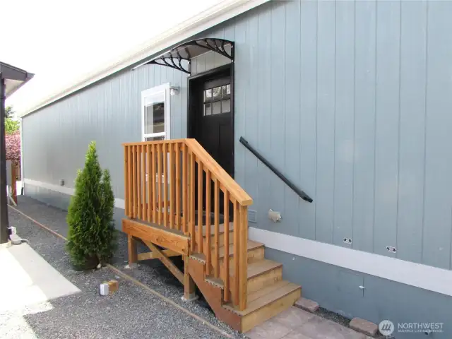 COVERED BACK-DOOR PORCH.