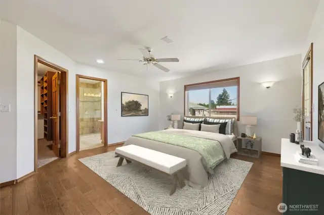Primary suite with 5 piece bathroom.
