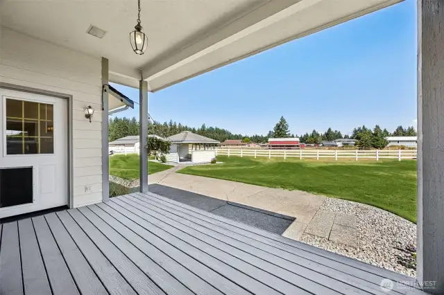 Covered Deck overlooking the property