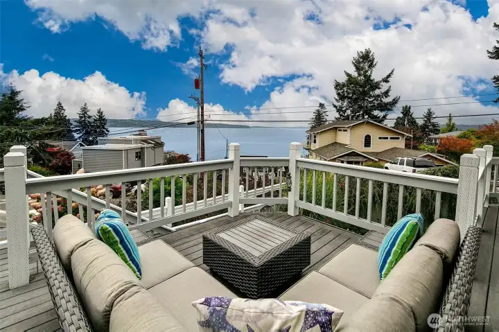 Oh the lovely Puget Sound!   So nice from the full length deck.