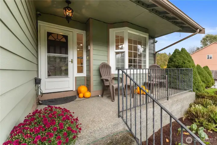 The covered patio welcomes you and your guests.