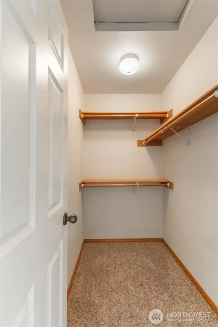 The primary bedroom has a walk-in closet.