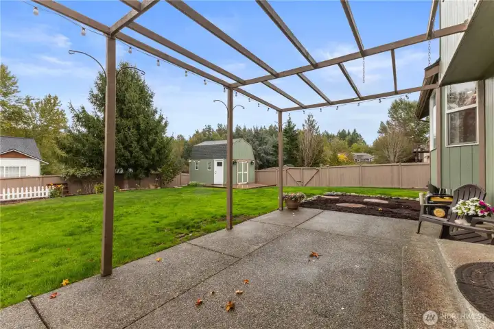 Welcome to your huge patio! Perfect for dining outdoors in the warmer months.