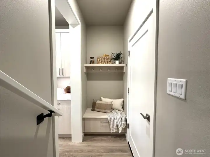 Second stairwell off garage leads to Flex Space