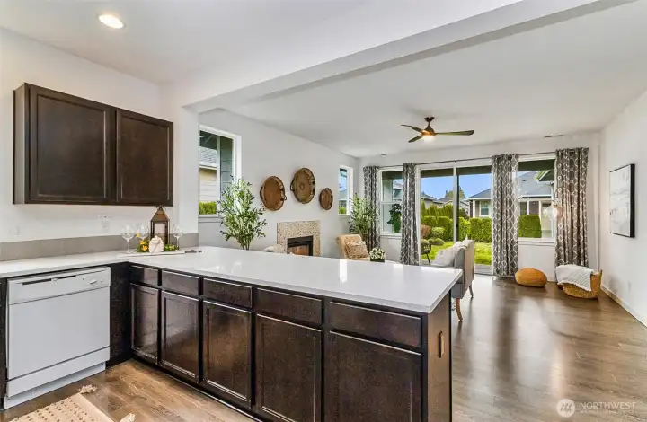 Open space concept from kitchen