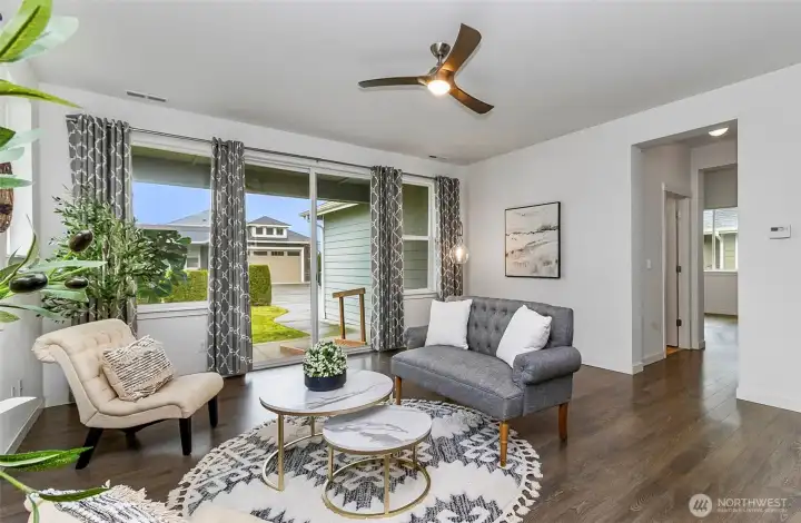 Great natural light with slider leading to back covered patio