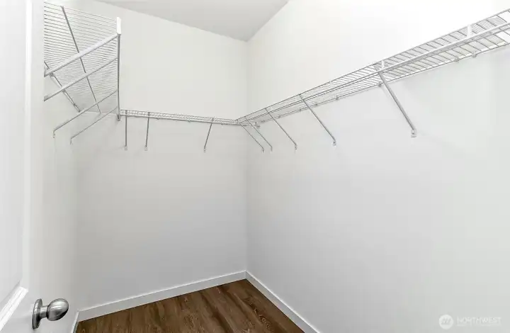 Large walk in closet in main suite