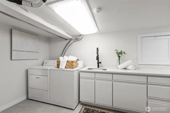 Lower level laundry room