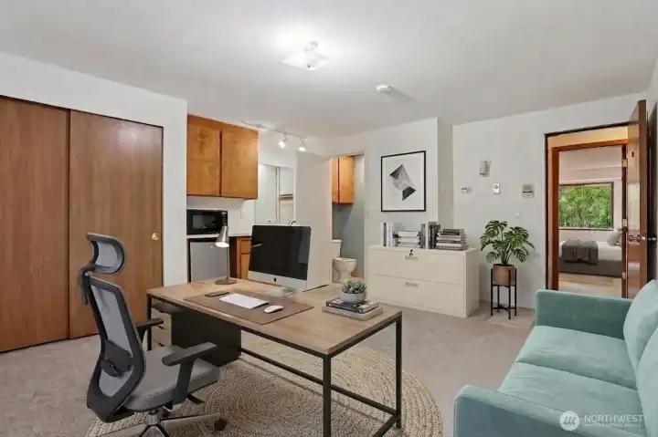 Studio #3, top floor. Virtually staged