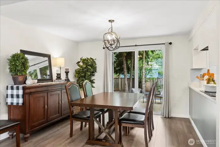 Large sliding door to your own private yard.