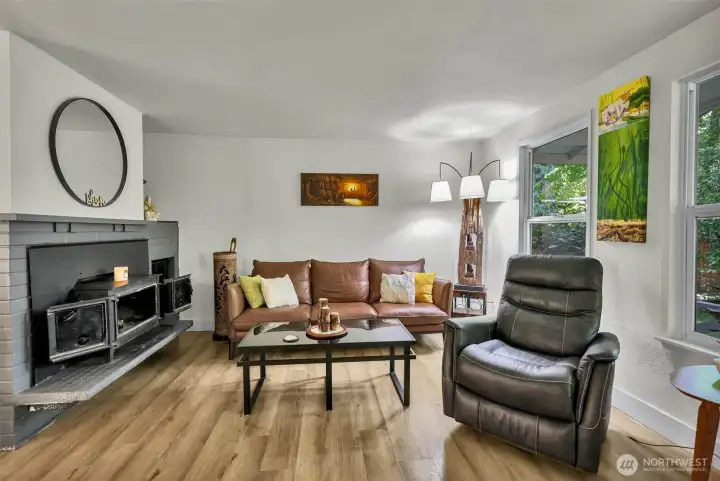 fireplace and living room