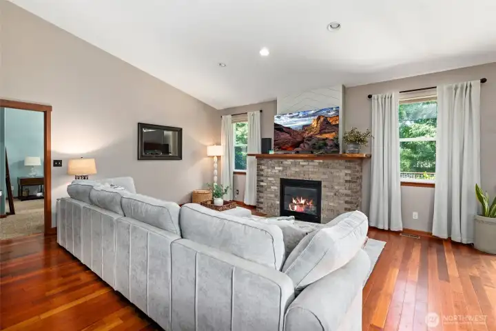 Gas fireplace for cozy winter nights. Gas fireplace for cozy winter nights.