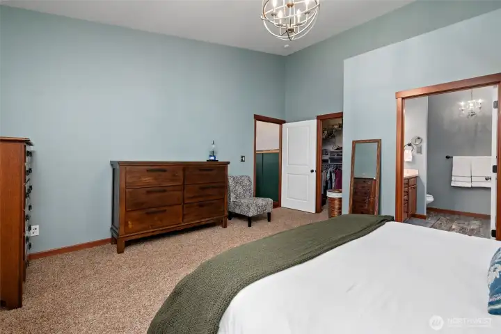 Primary bedroom with walk in closet. Primary bedroom with walk in closet.