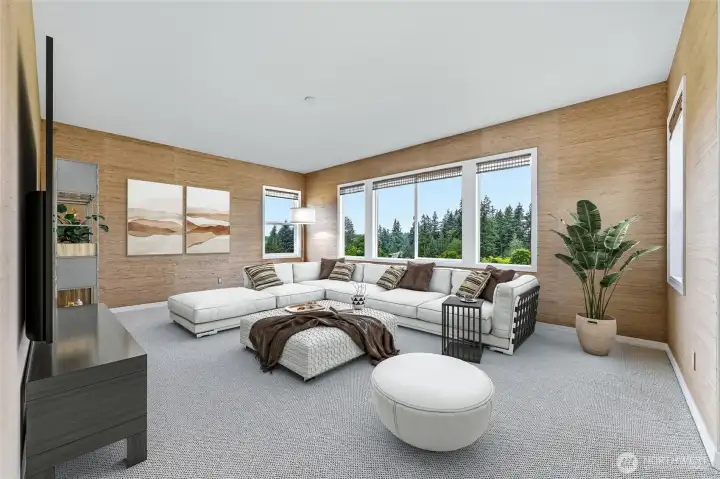 Upstairs bonus room. Virtually staged. Upstairs bonus room. Virtually staged.