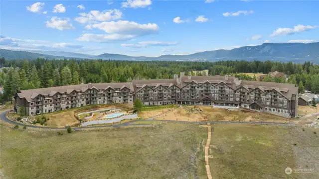 Birds eye-view of The Lodge at Suncadia.