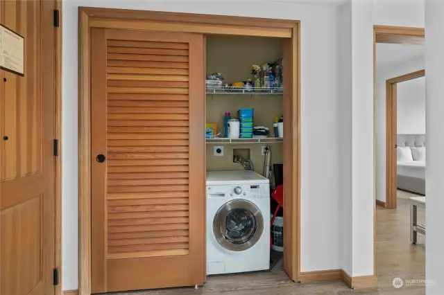W/D combo and storage will accommodate guests needs.