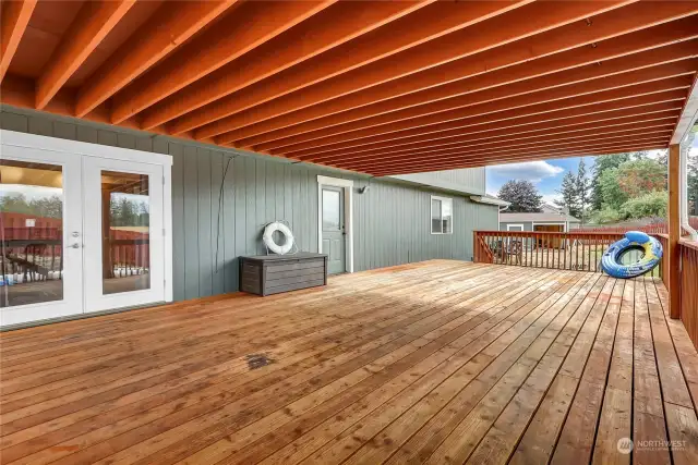 The lower covered deck and french door entrance. Oh my!