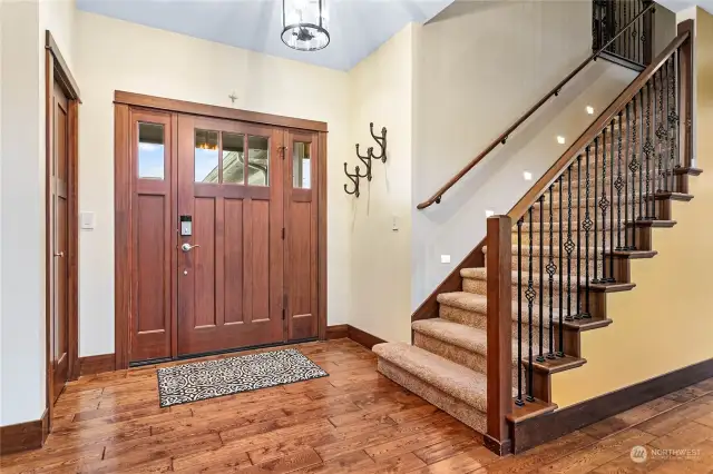 Just off foyer is coat closet & stairs leading to 2nd floor