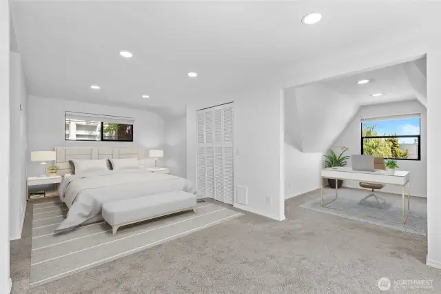 Primary Suite. Virtually staged.