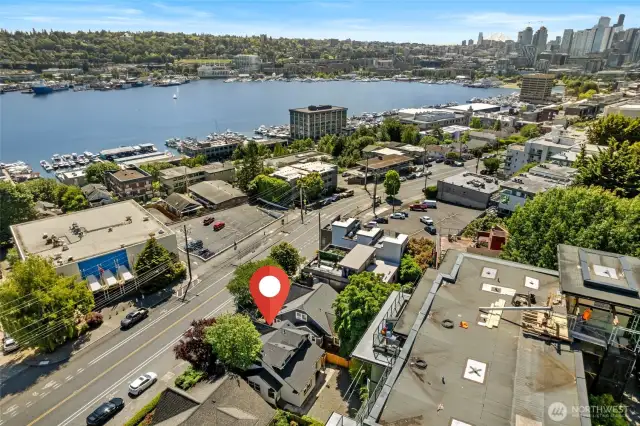 East-facing views of Lake Union