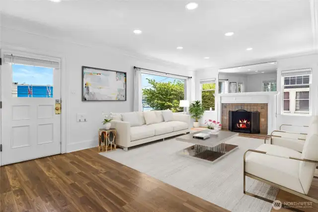 Large living space. Virtually staged.