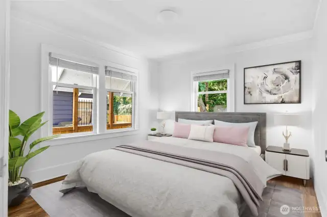 First bedroom. Virtually Staged.
