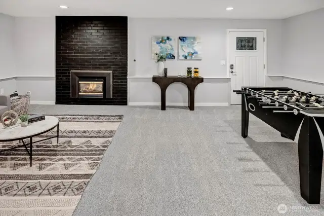 Lower level recreation room.