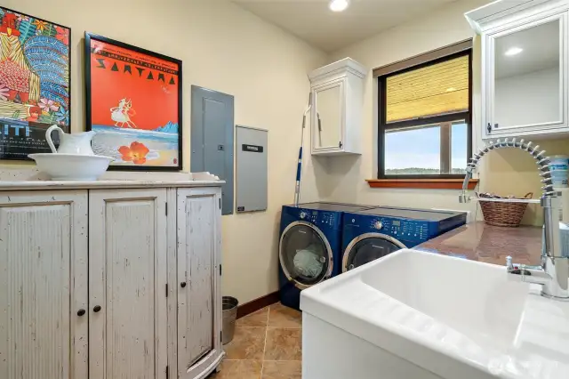 Utility room on the main floor with a view.