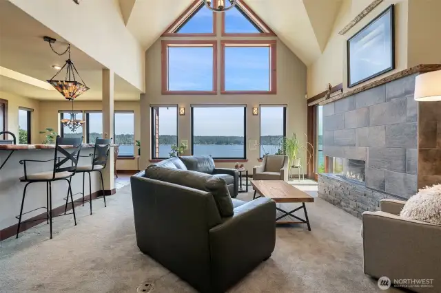 Enjoy a warm fire and a good view..