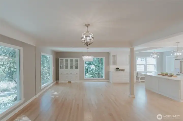 going into the dining space and gorgeous kitchen