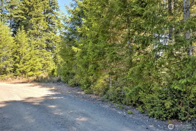 As you drive down the shared driveway into the property
