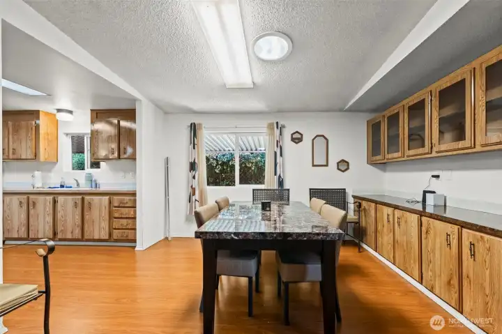 Spacious dining room.
