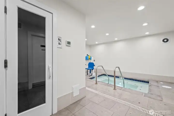 The downstairs level of clubhouse also boasts a sauna and spa.
