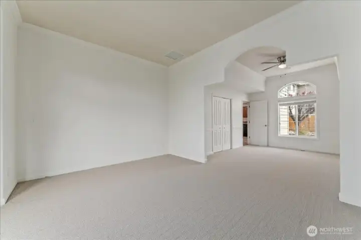 Large room off of kitchen could be used as a second TV or living room, play room zone, hobby zone, etc.