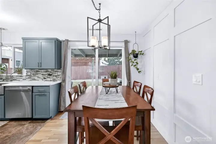 Dining off kitchen, with slider to back yard