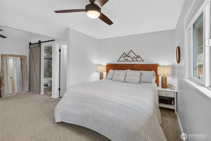 Spacious primary bedroom