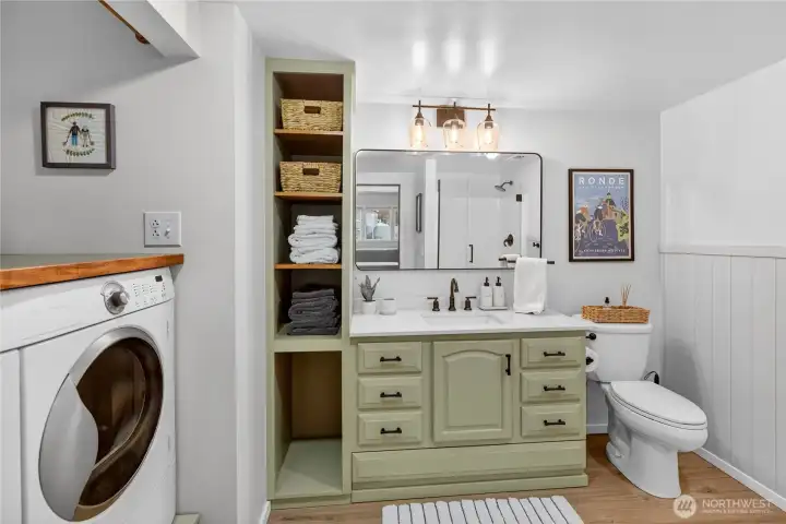 Laundry in guest bathroom