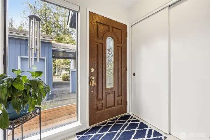 Beautiful entry door and foyer.