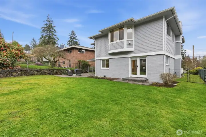 Fully fenced backyard