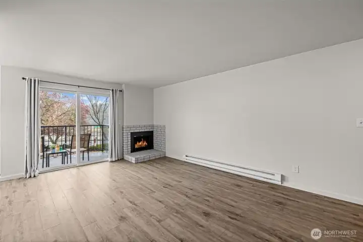 Balcony off of the living room.