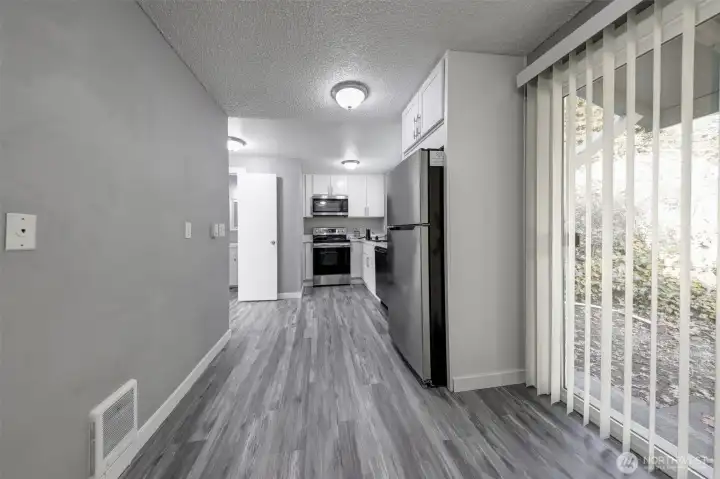 Looking from garage into kitchen