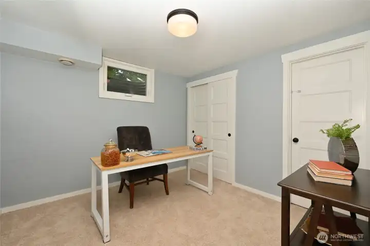 Lower level den/office with closet Lower level den/office with closet