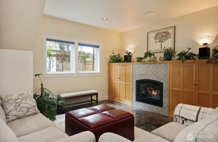 Built-ins contain enough room for your big screen Built-ins contain enough room for your big screen